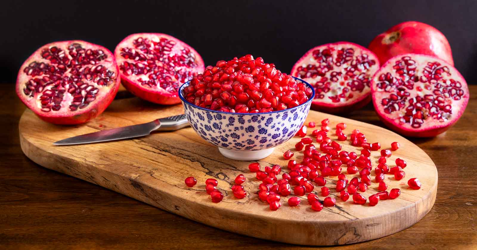 Pomegranates in their whole fruit form are low in calories and fat and ...