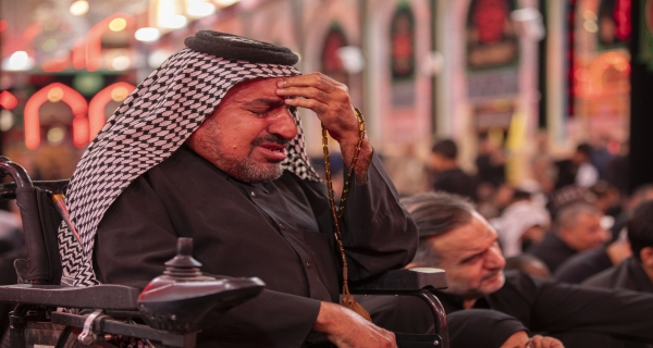أجواء الحزن في الصحن الحسيني الشريف