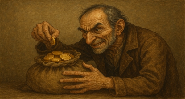 عجبت للبخيل يستعجل الفقر الّذي منه هرب، و يفوته الغنى الّذي إيّاه طلب