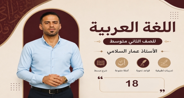 مادة اللغة العربية للصف الثاني متوسط _ المفعول فيه ظرف الزمان والمكان