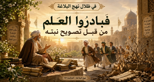 في ظلال نهج البلاغة ” فبادروا العلم من قبل تصويح نبته“